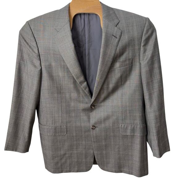 Hickey Freeman Loro Piana Wool Blazer Mens Size 44R Gray Plaid Sport Coat Jacket - Picture 3 of 7